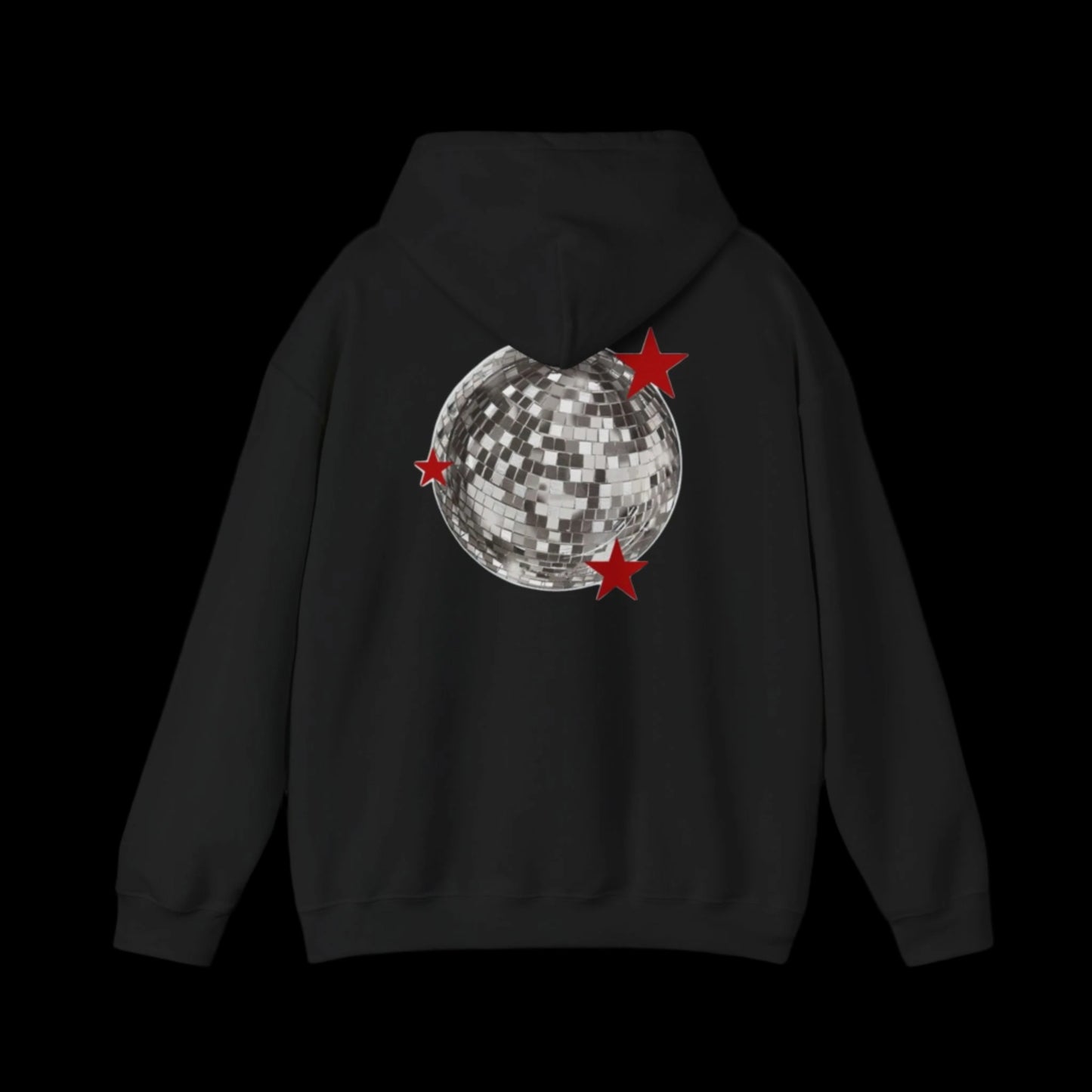 Disco Ball With Red Stars Hoodie