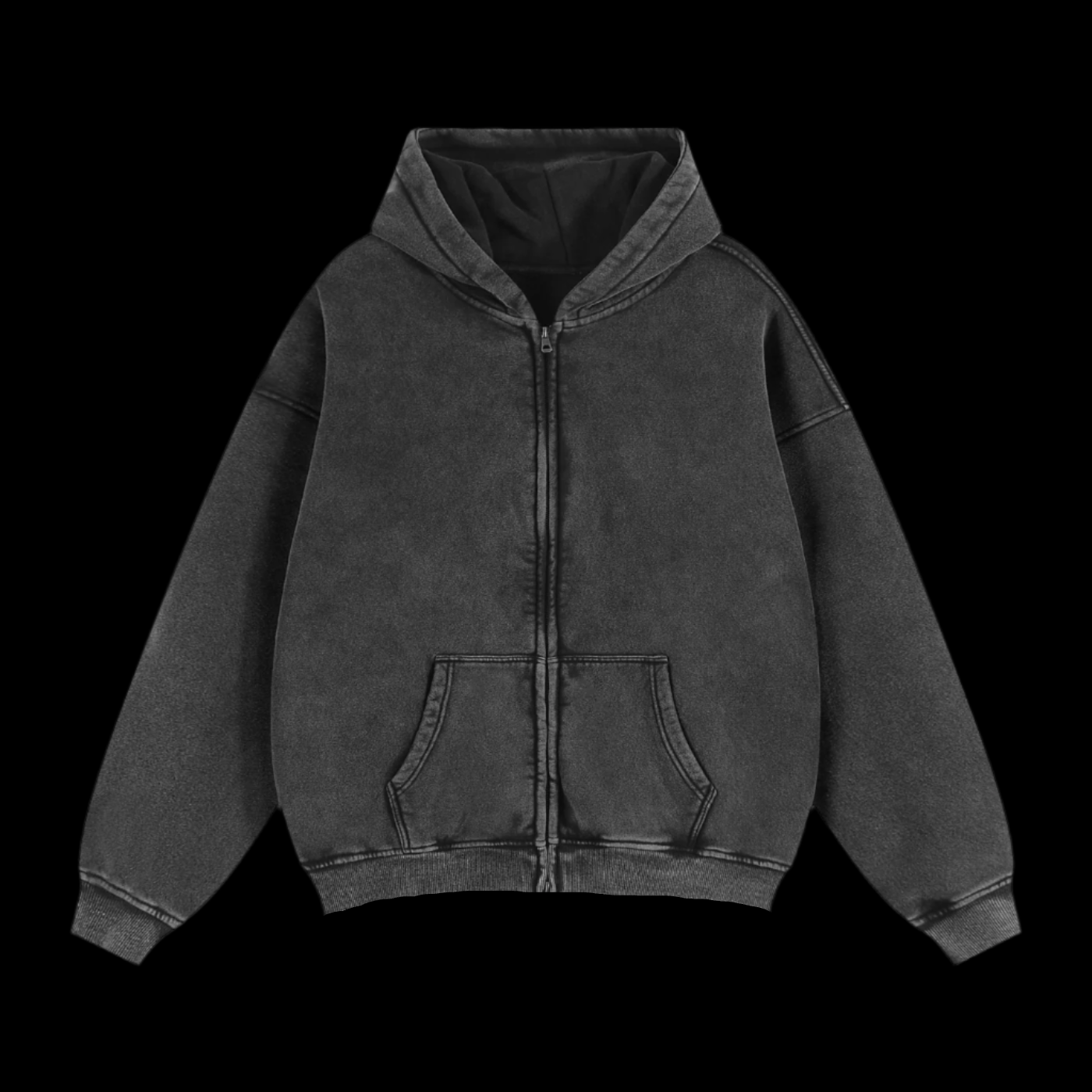 Zip Through Boxy Hoodie