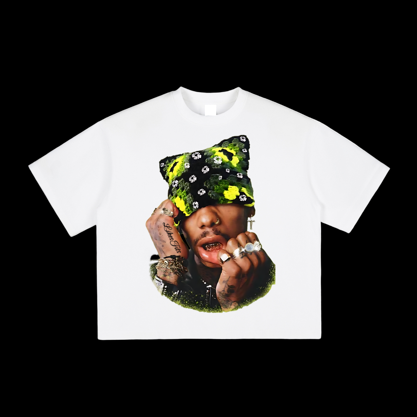 Green Kitty Hat Tee