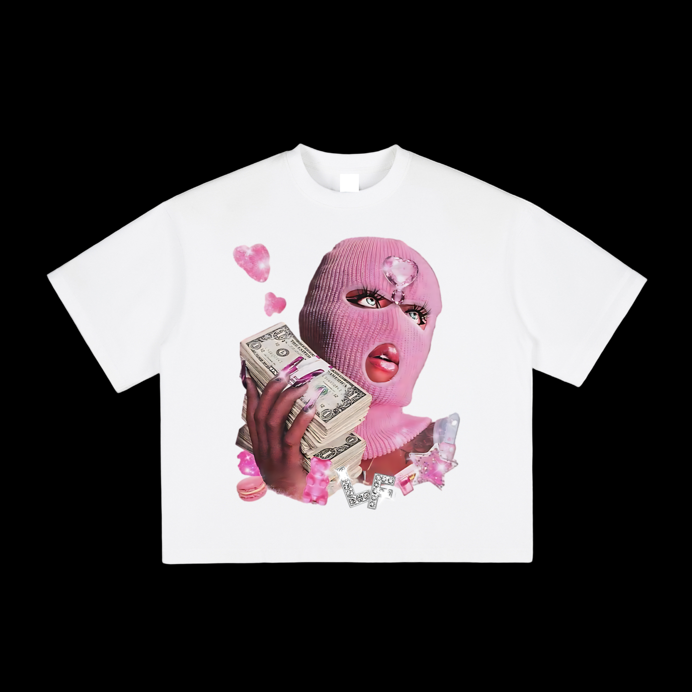 Pink Masked Hearts Tee
