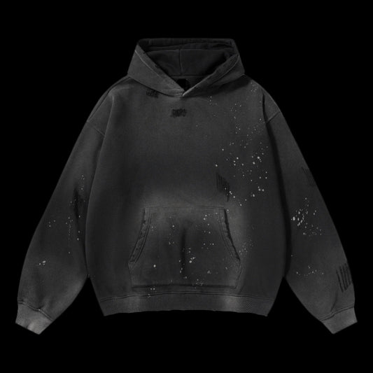 Vintage Wash Frayed Fleece Hoodie