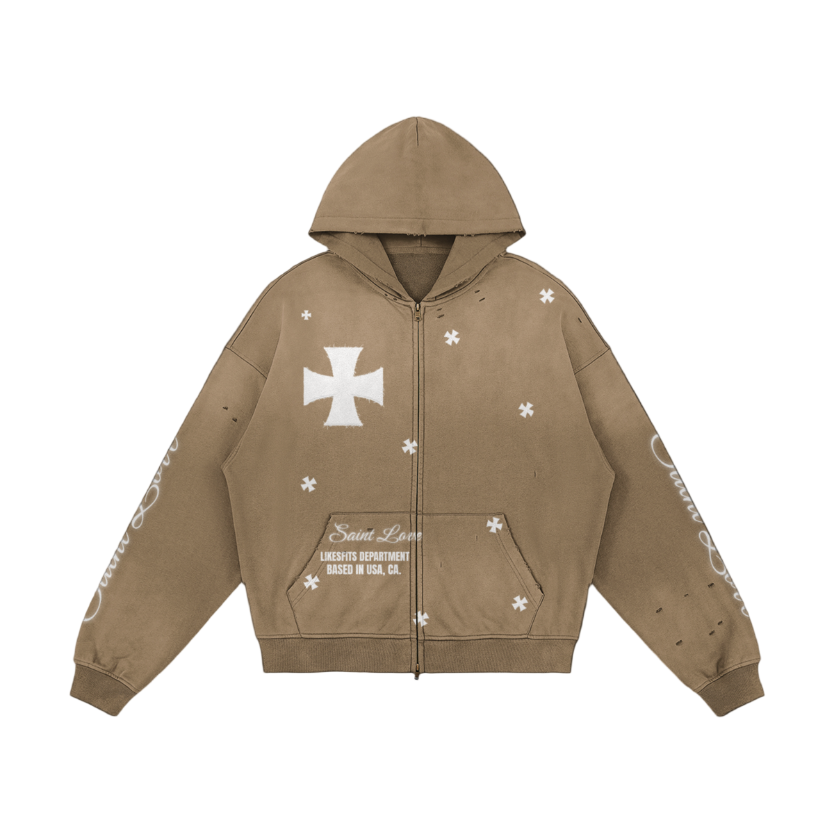 Saint Love Zip Up Hoodie