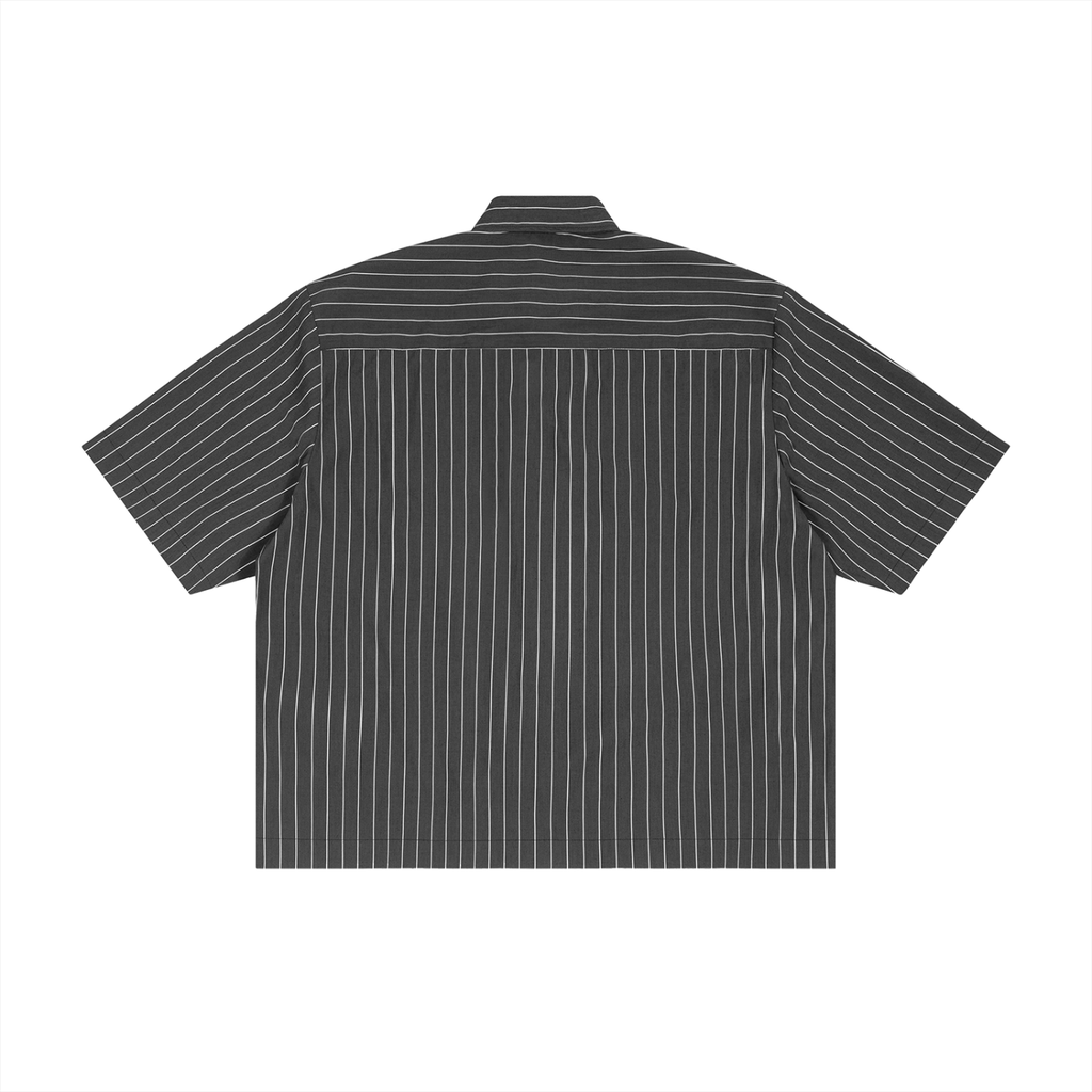 Striped Boxy Button Up Tee