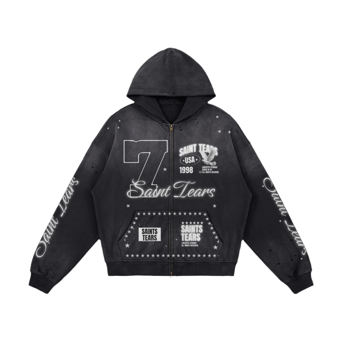 Saint Tears Zip Up Hoodie