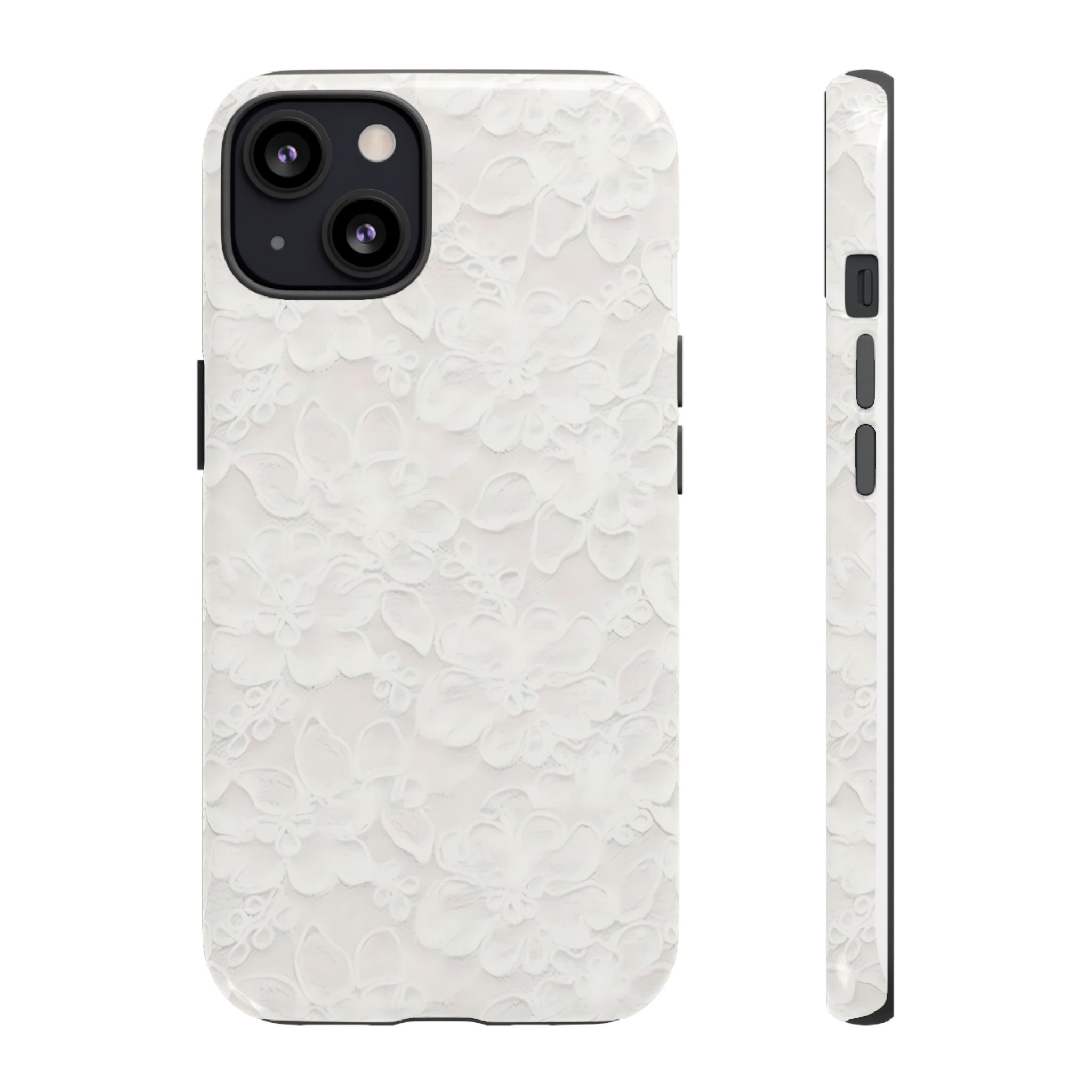White Lace Pattern Phone Case