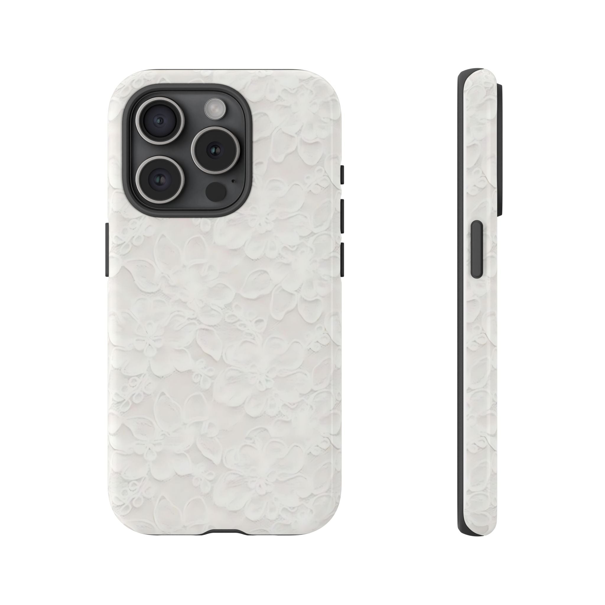 White Lace Pattern Phone Case