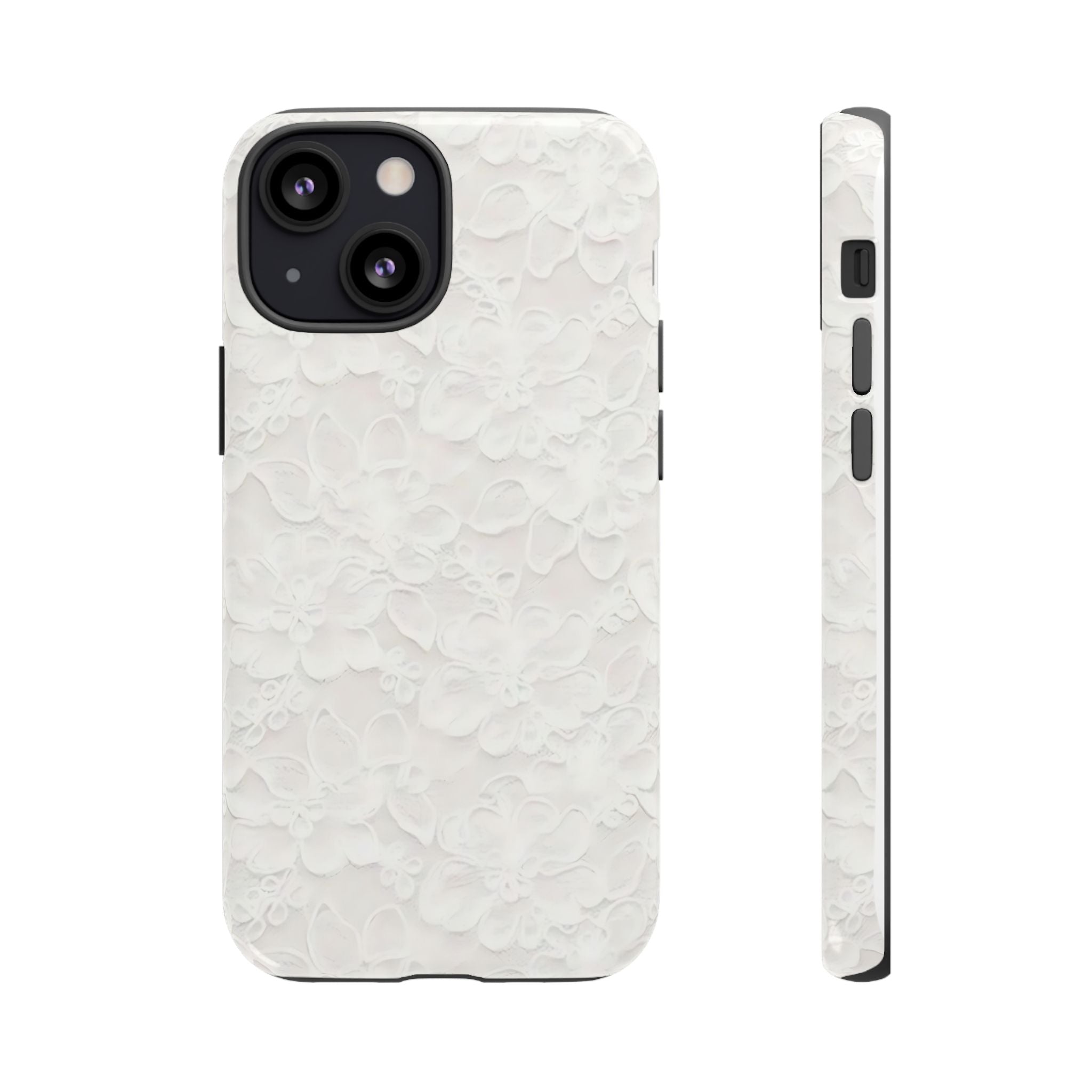 White Lace Pattern Phone Case