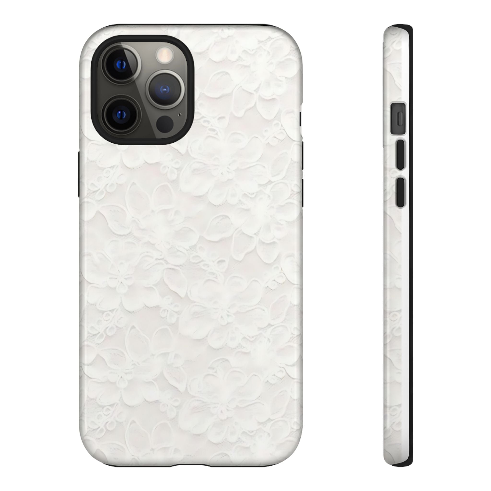 White Lace Pattern Phone Case