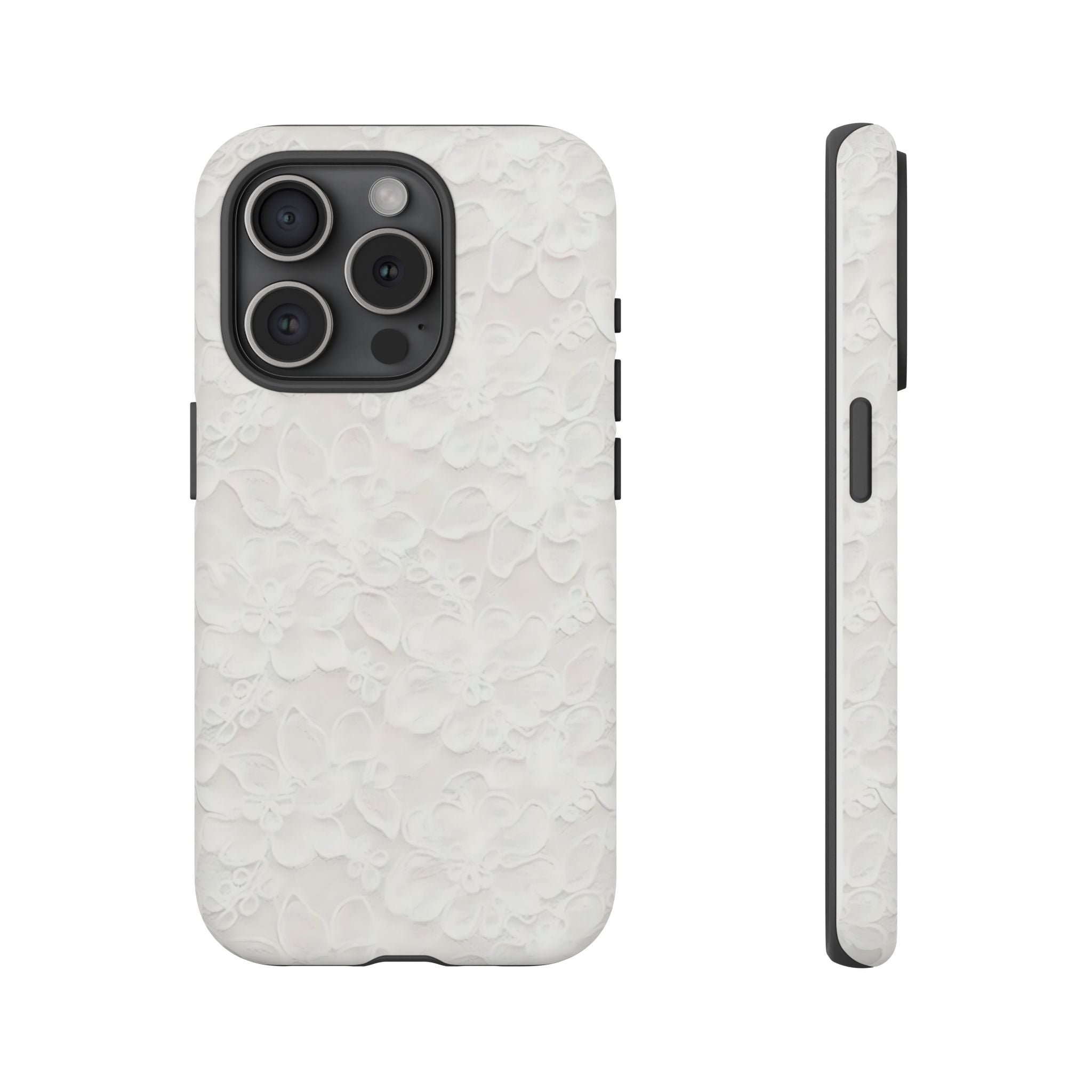 White Lace Pattern Phone Case