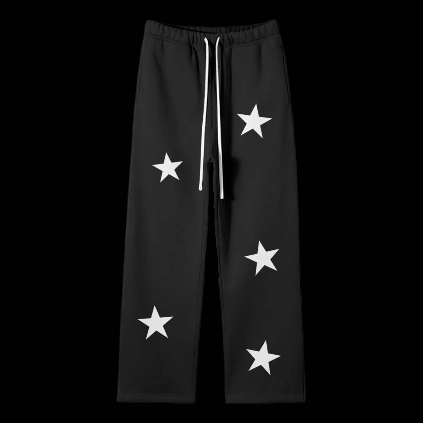 White Stars Fleece Straight Leg Sweatpants