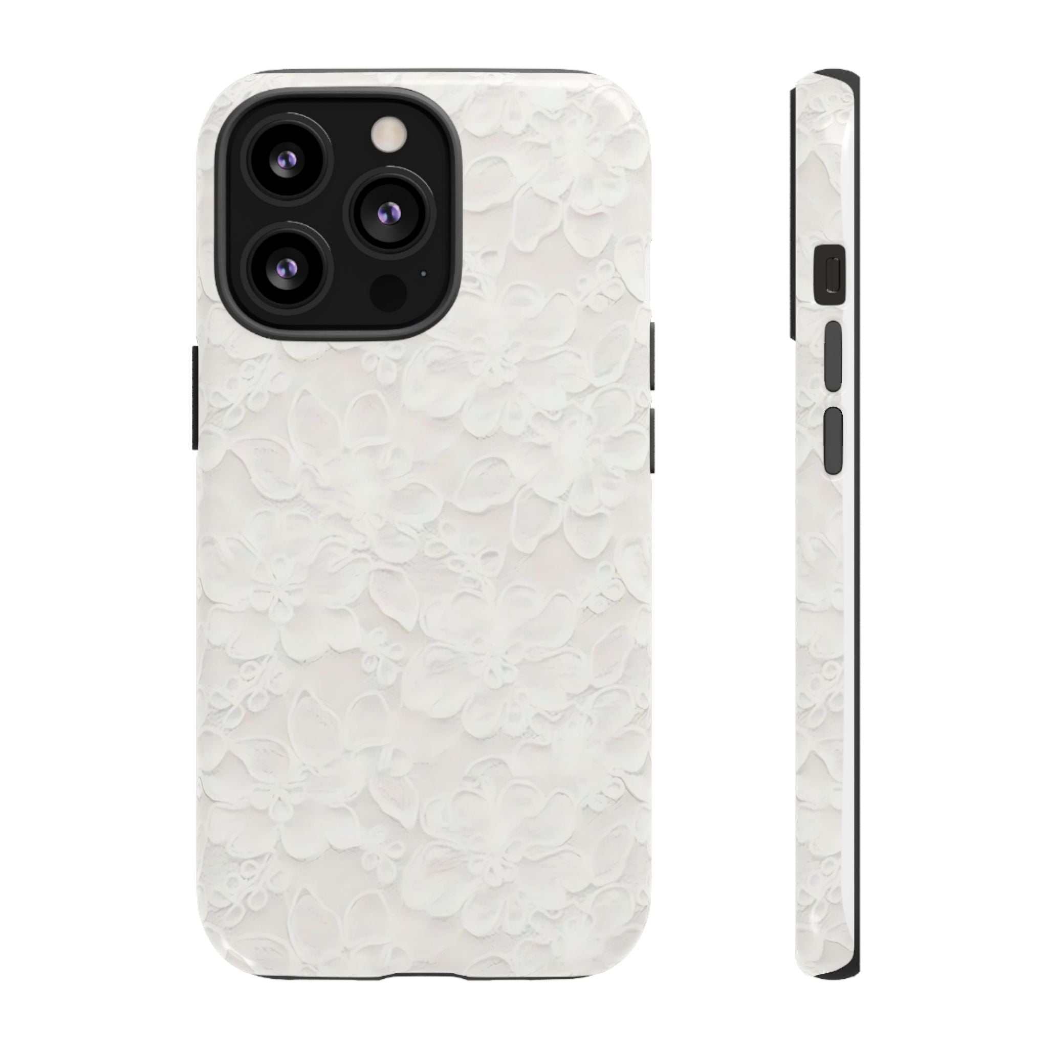 White Lace Pattern Phone Case