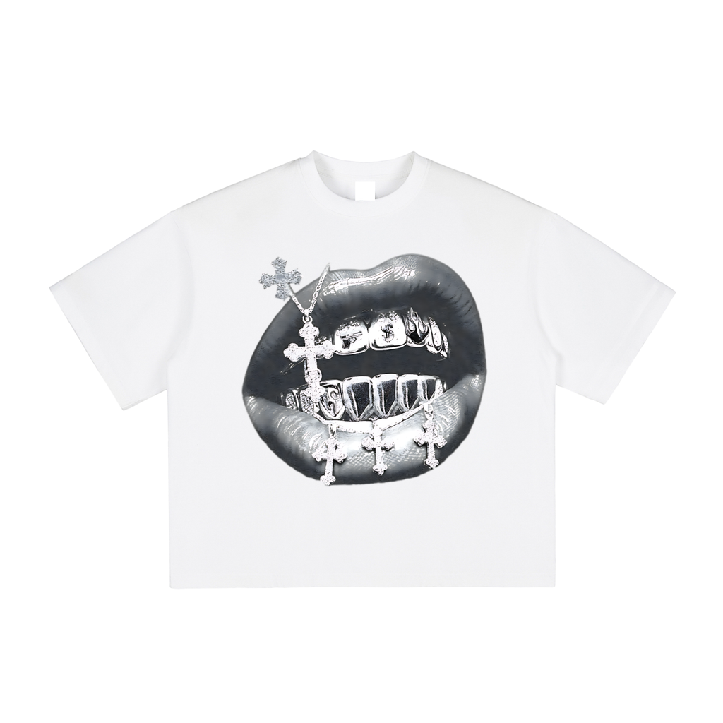 Silver Crosses Grillz Tee