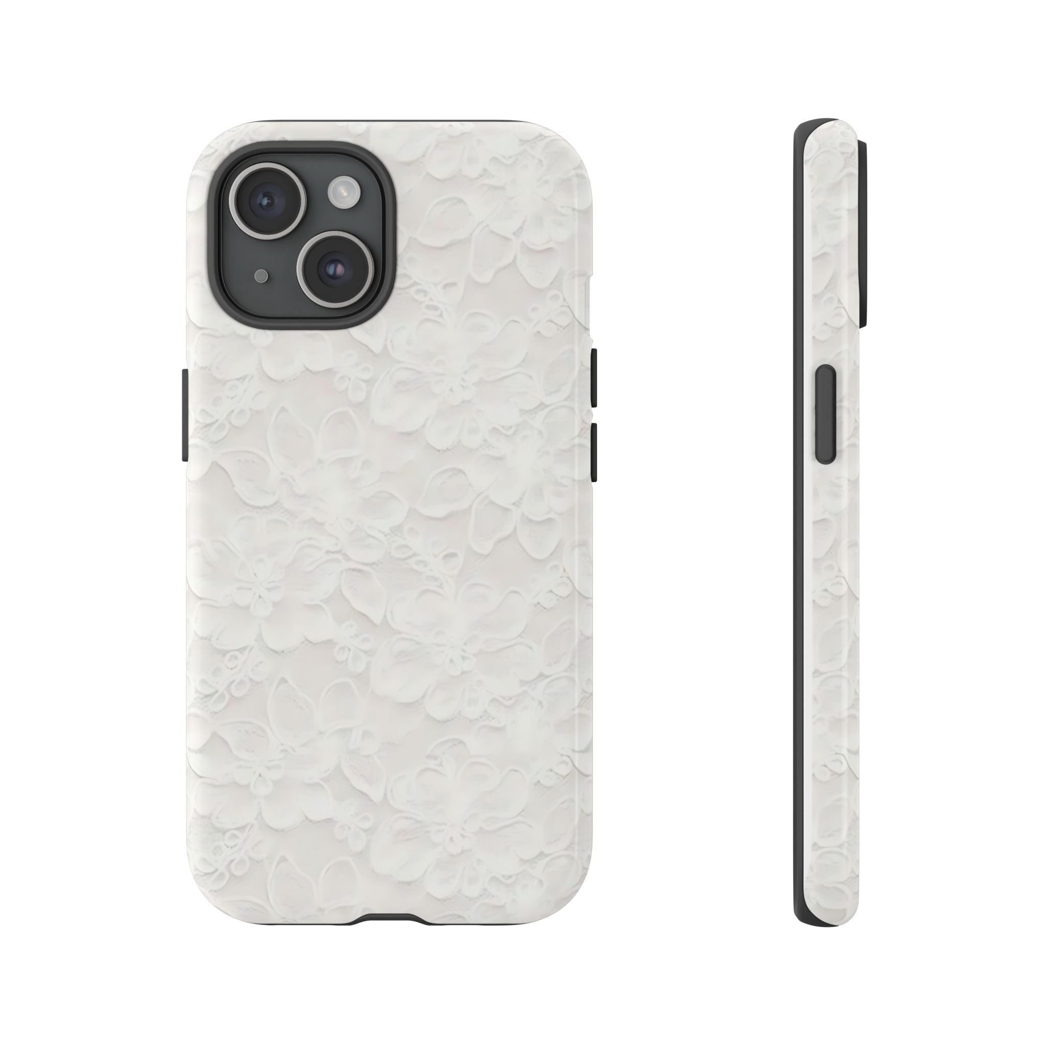 White Lace Pattern Phone Case