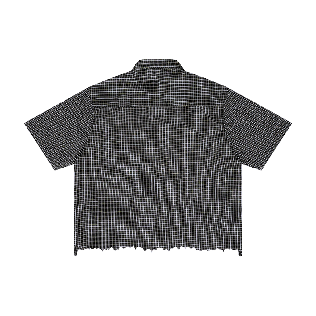 Distressed Plaid Boxy Shirt