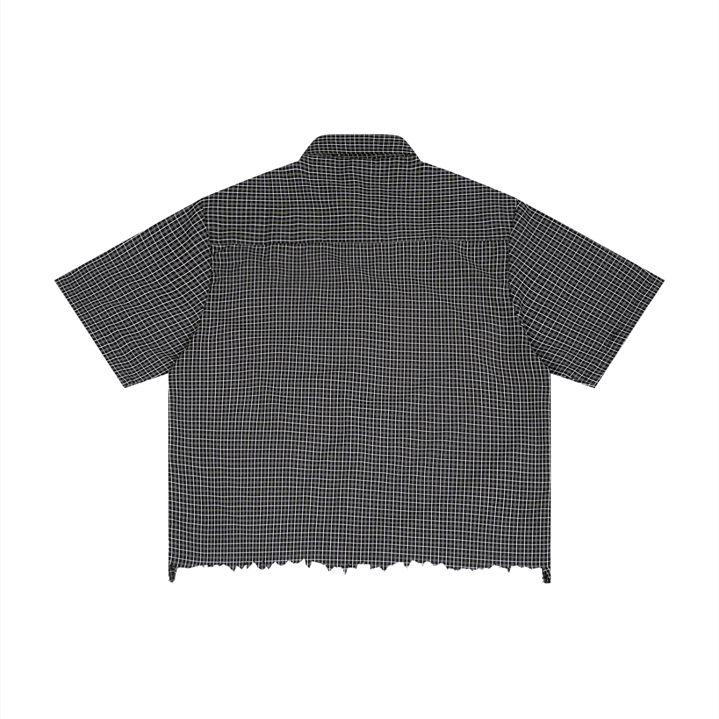 Distressed Plaid Boxy Shirt
