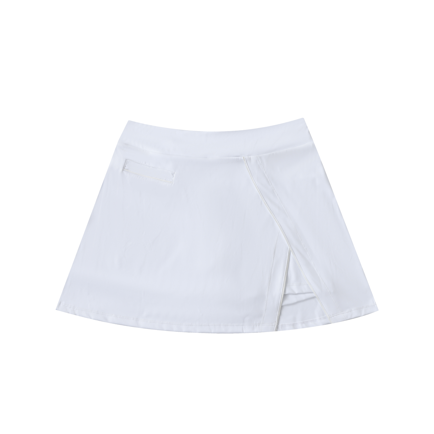 High Waist Pocketed A-Line Mini Skirt