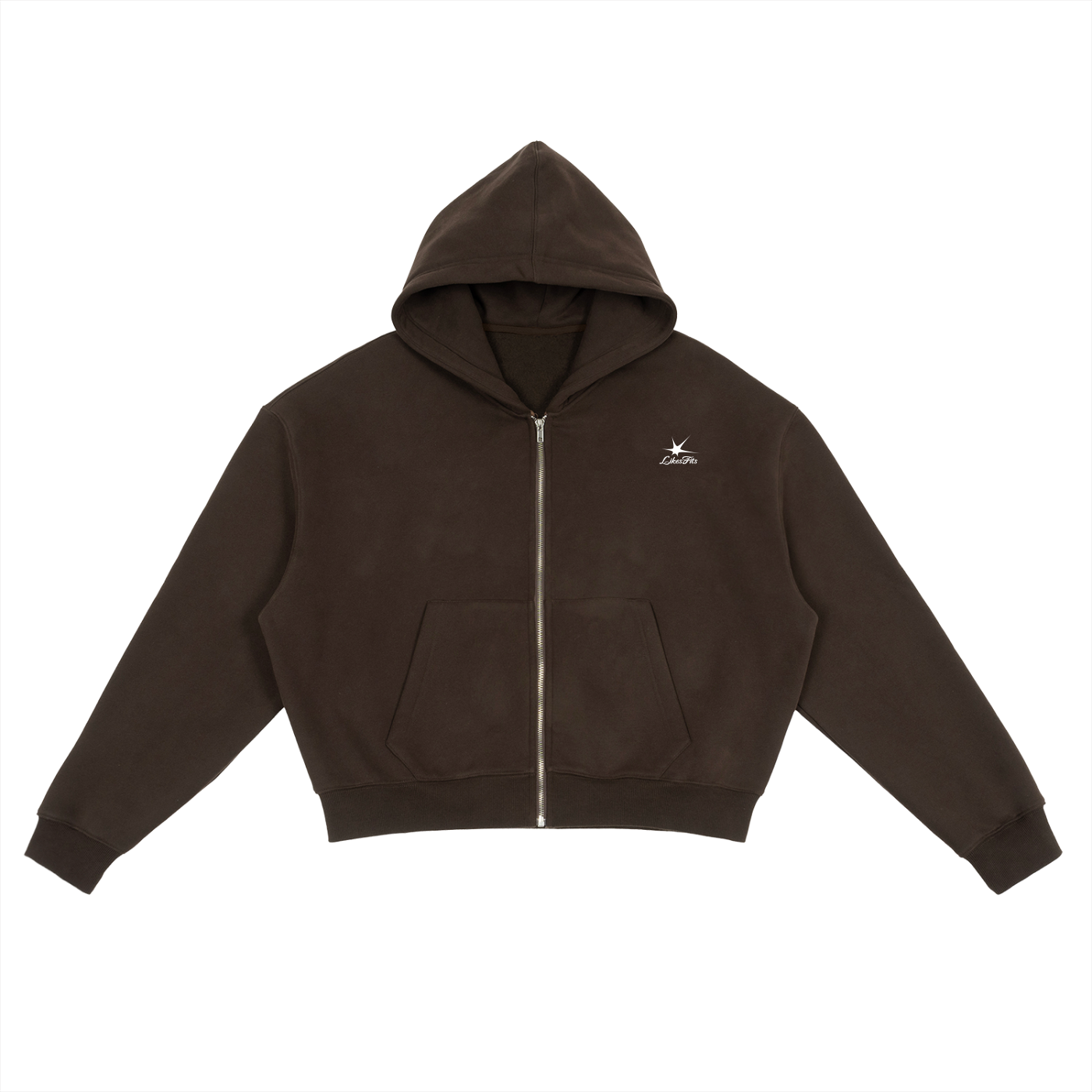 Fleece Zip Up Boxy Hoodie