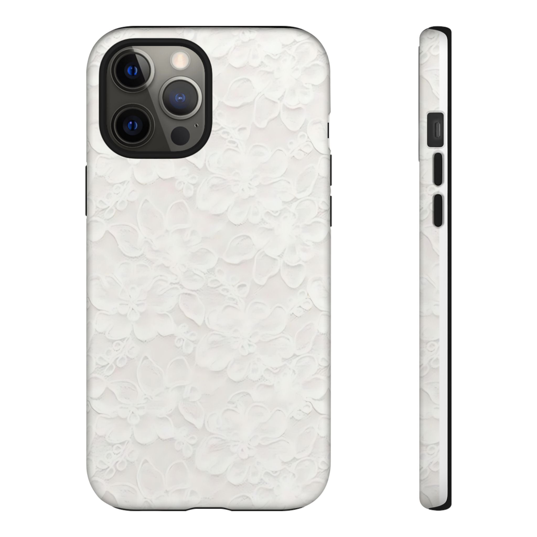White Lace Pattern Phone Case