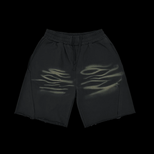 Vintage Washed Tiger Stripes Short Pants