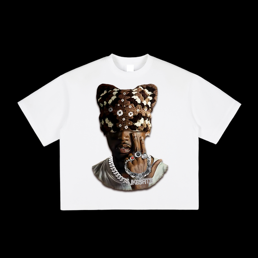 Chocolate Brown Kitty Hat Print Tee