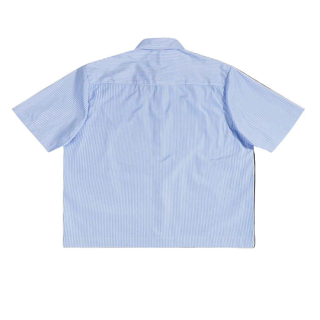 Blue Striped Button Up Tee