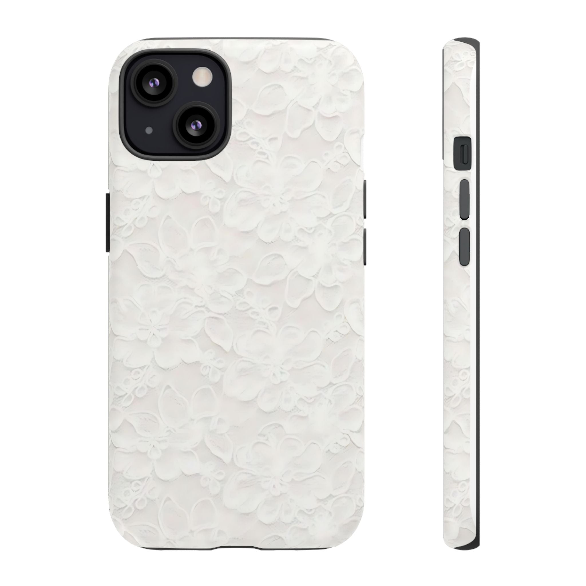 White Lace Pattern Phone Case