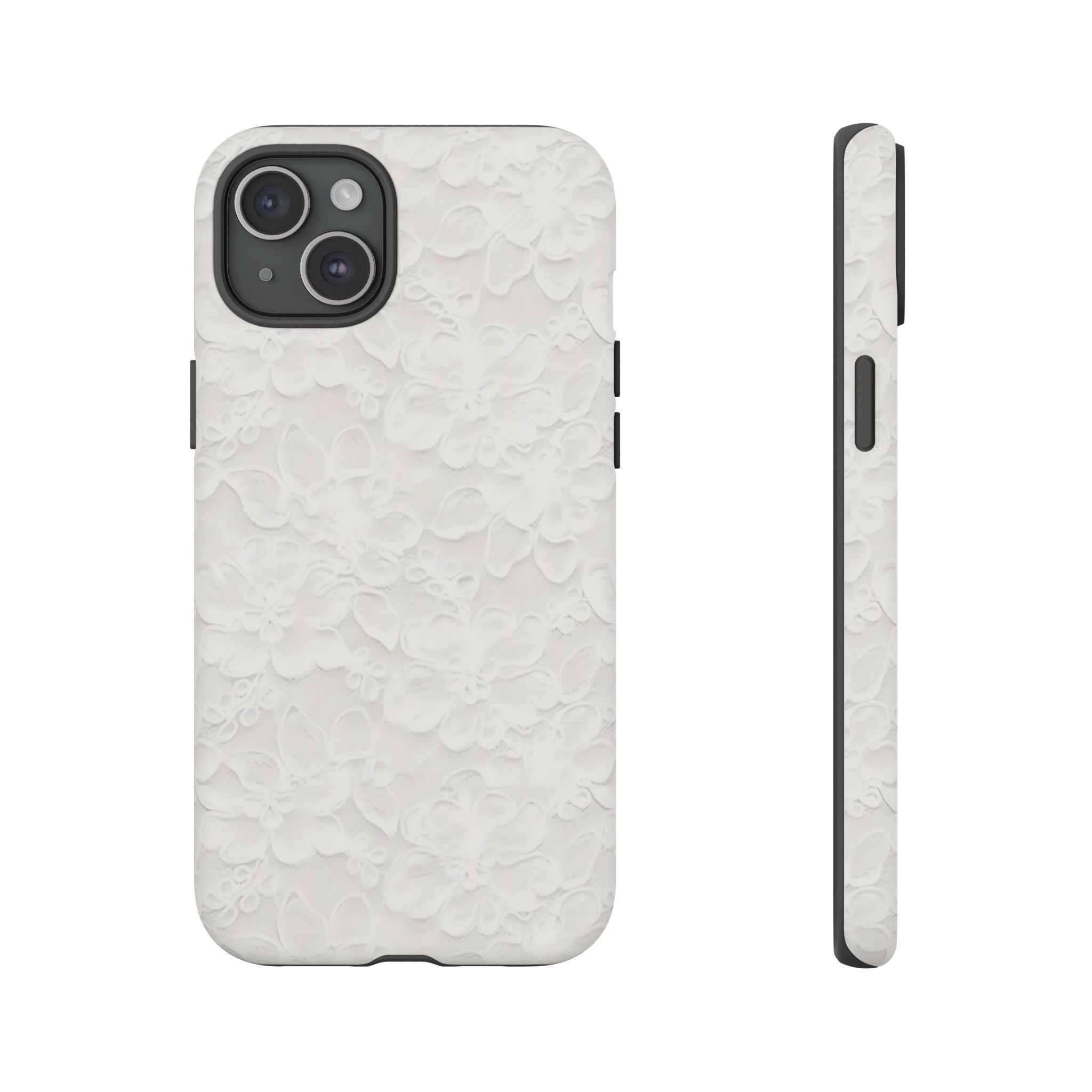 White Lace Pattern Phone Case