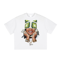 Green & White Kitty Hat Tee