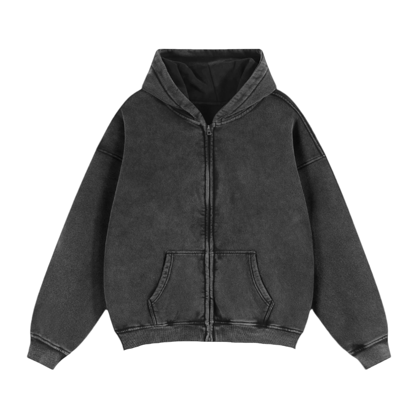 Zip Through Boxy Hoodie