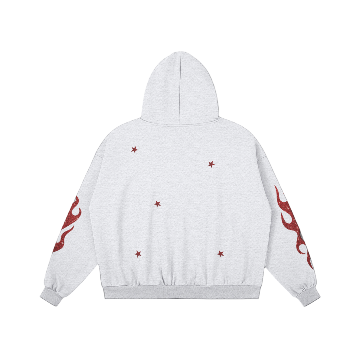 Red Flames Prints Headscarf Character Hoodie