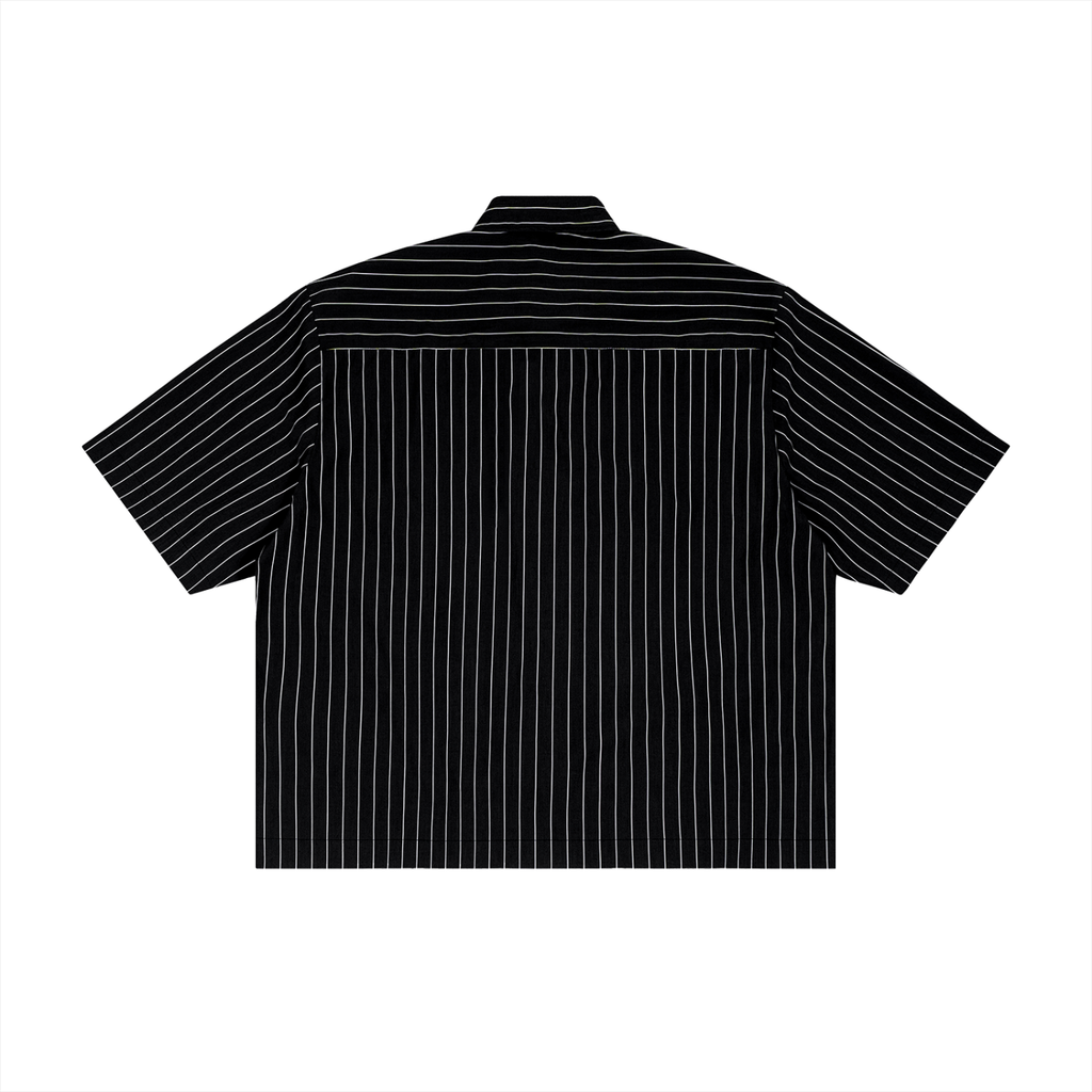 Striped Boxy Button Up Tee