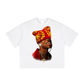 Red & Yellow Kitty Hat Print Tee