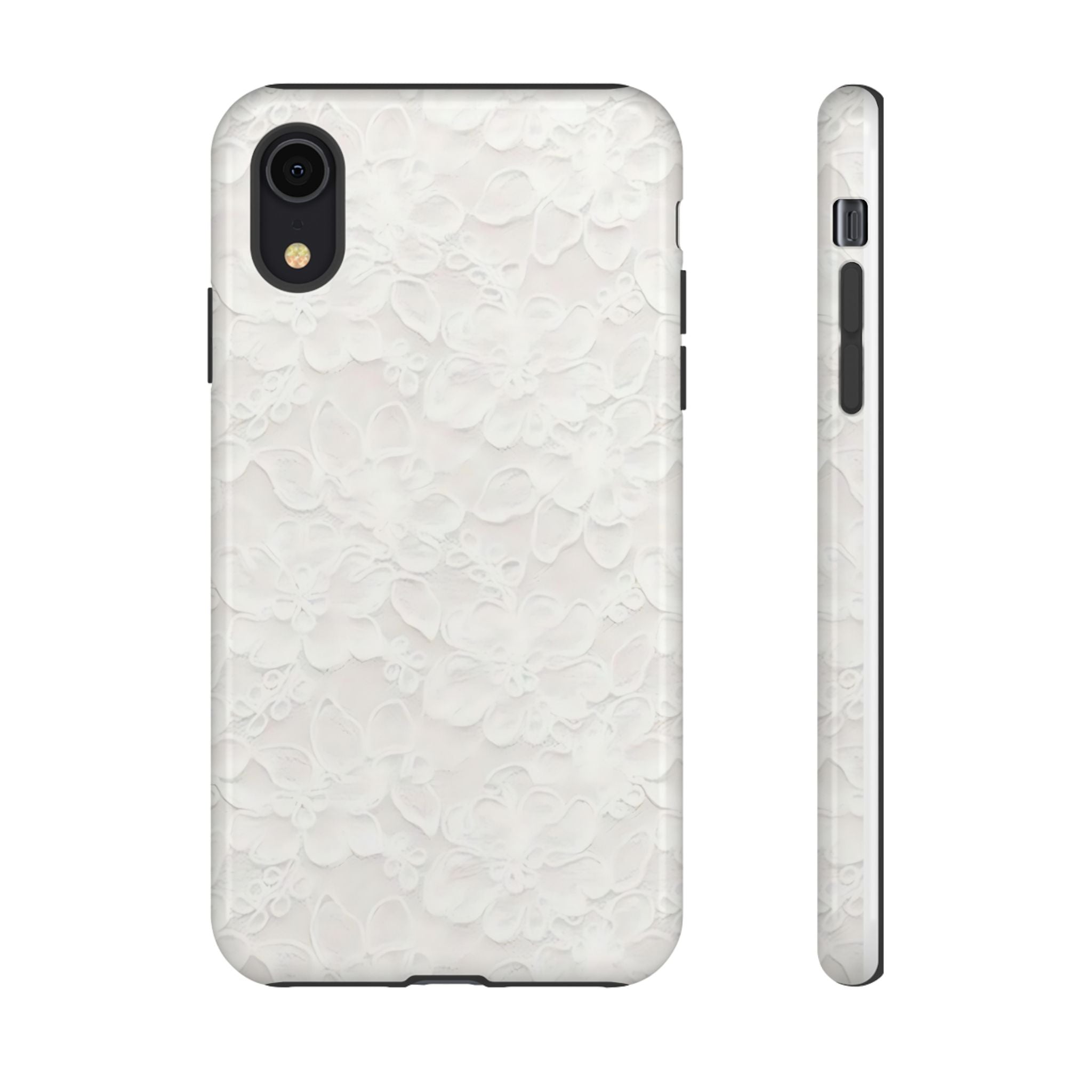White Lace Pattern Phone Case