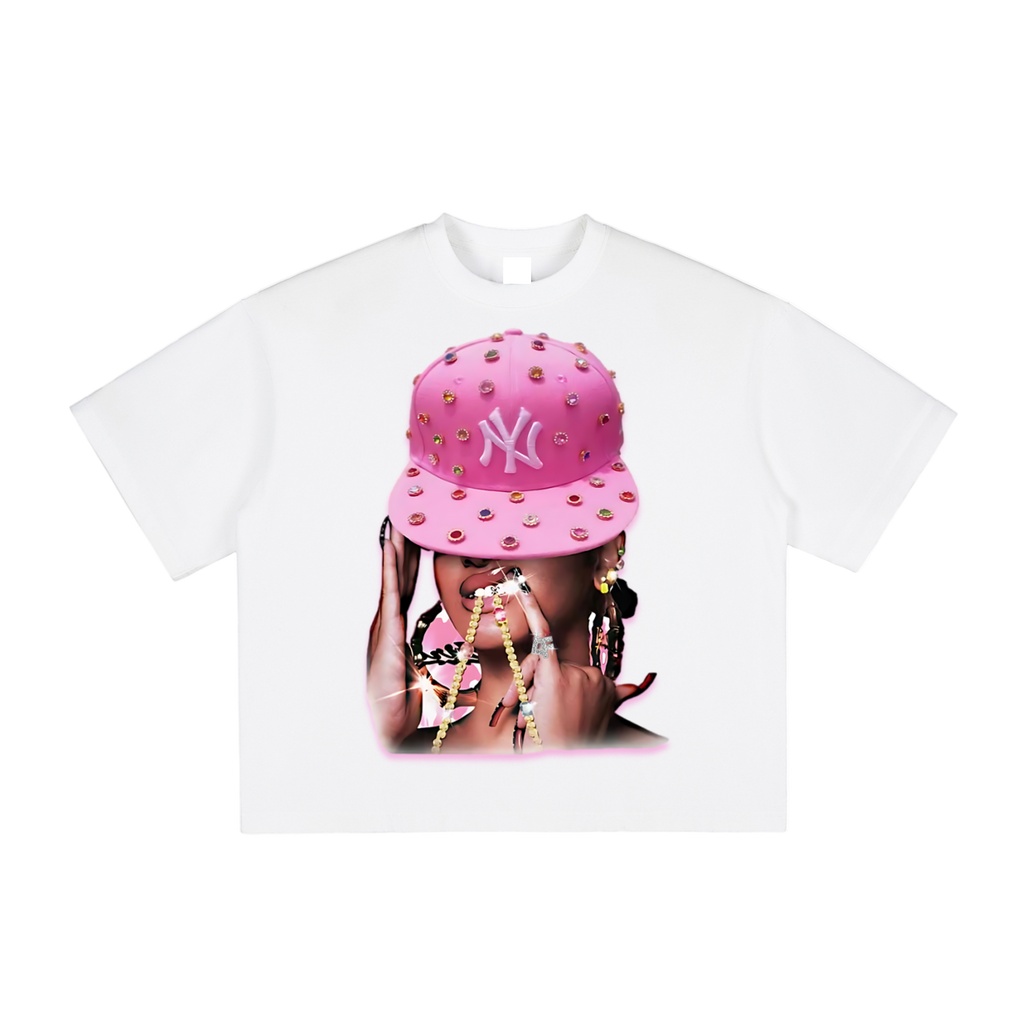 Pink NY Hat Character Tee