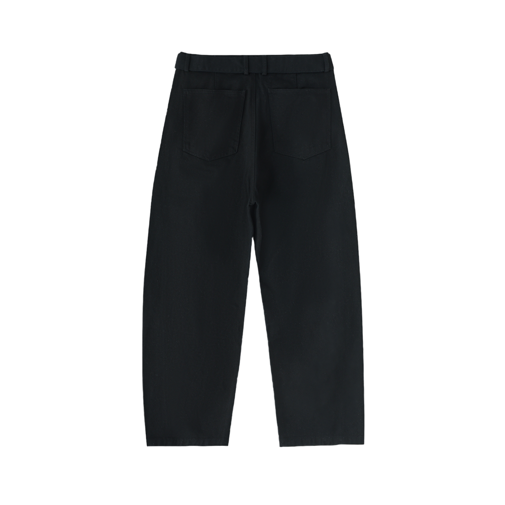 Twisted Seam Belted Curved Blade Pants