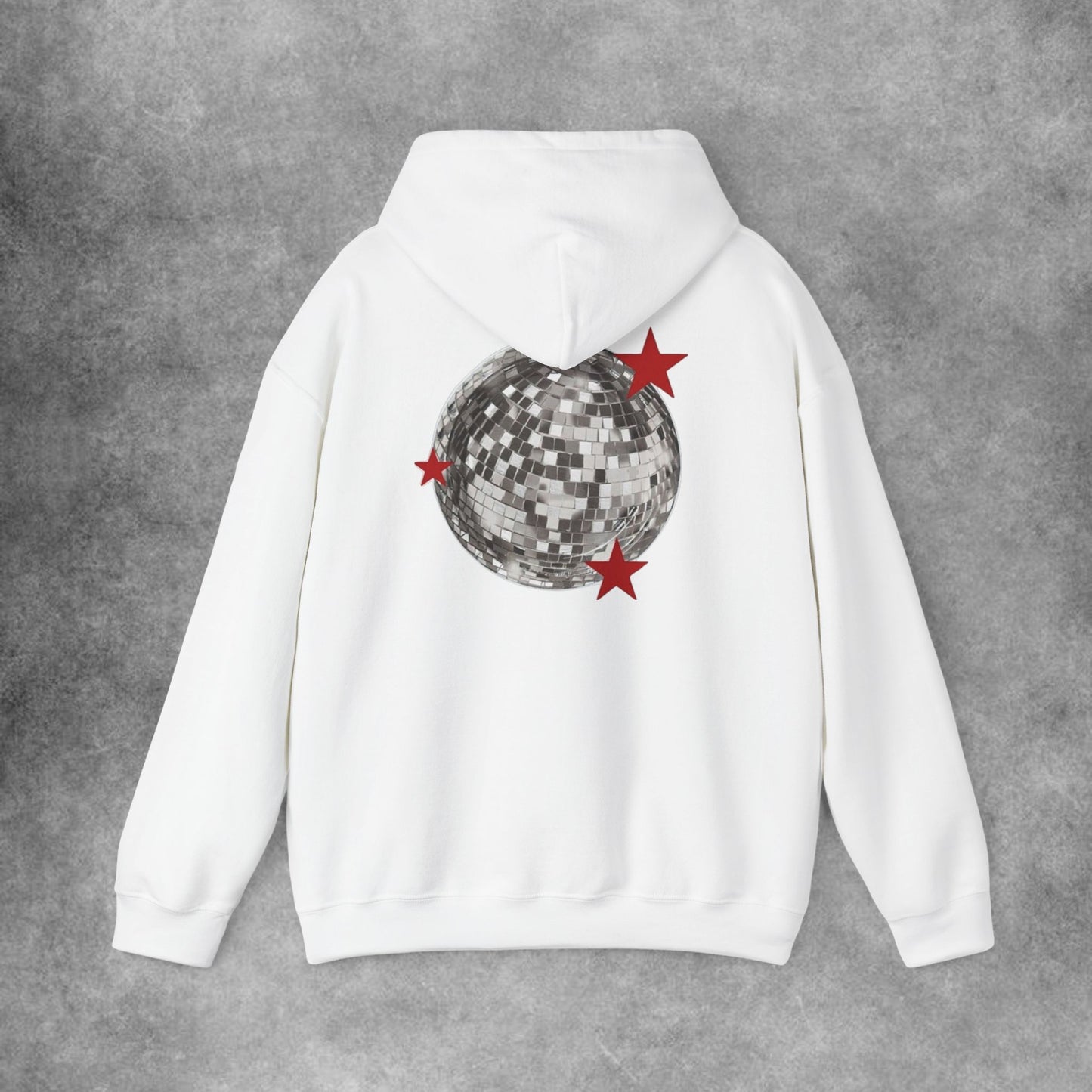 Disco Ball With Red Stars Hoodie