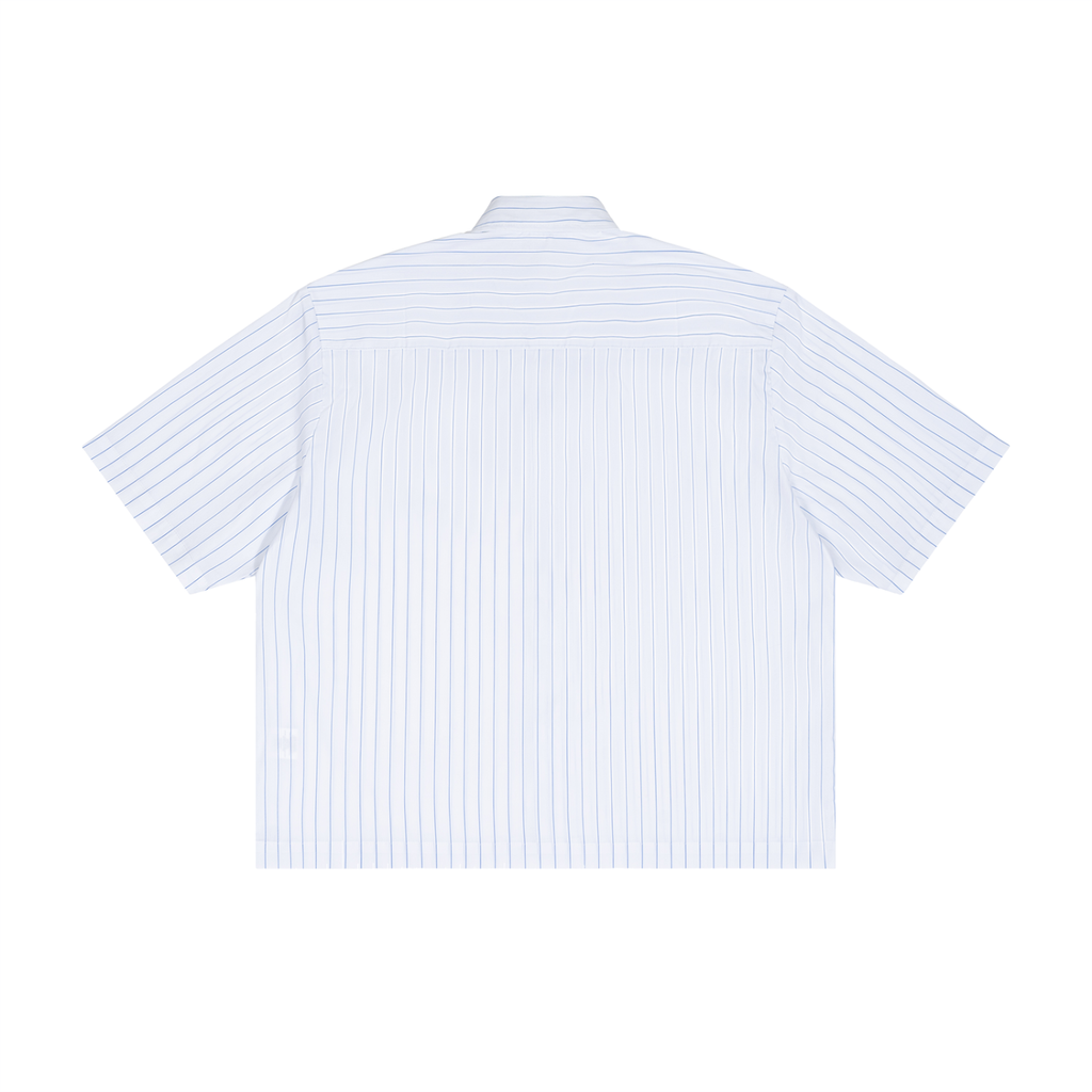 Striped Boxy Button Up Tee