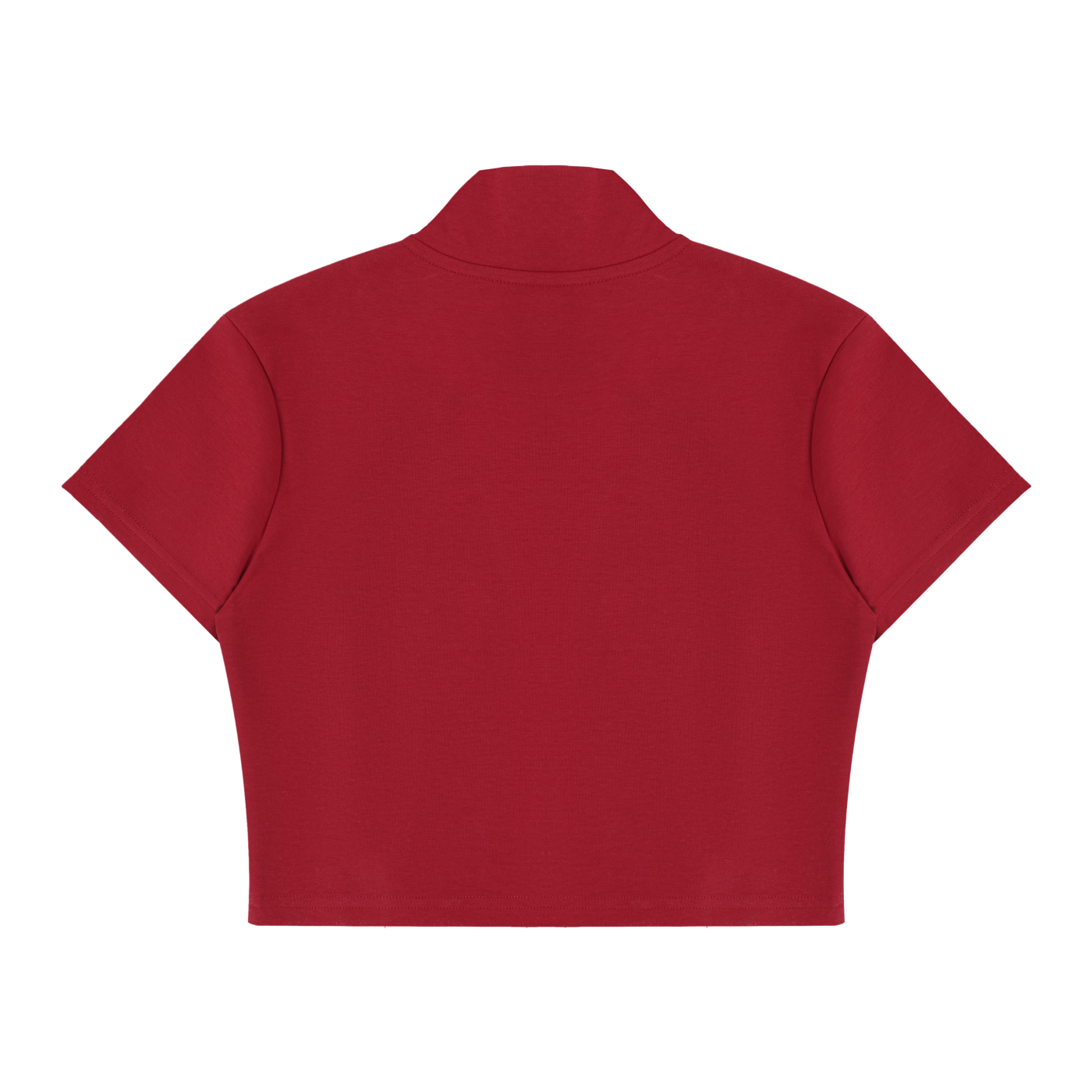 Cropped Full Zip Short Sleeve T-Shirt