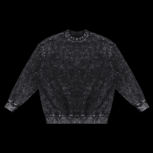 Snow Washed Hand Frayed Sweatshirt