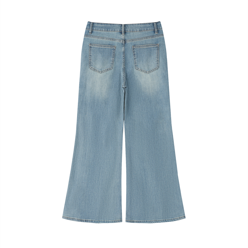 Vintage Wash Flared Jeans