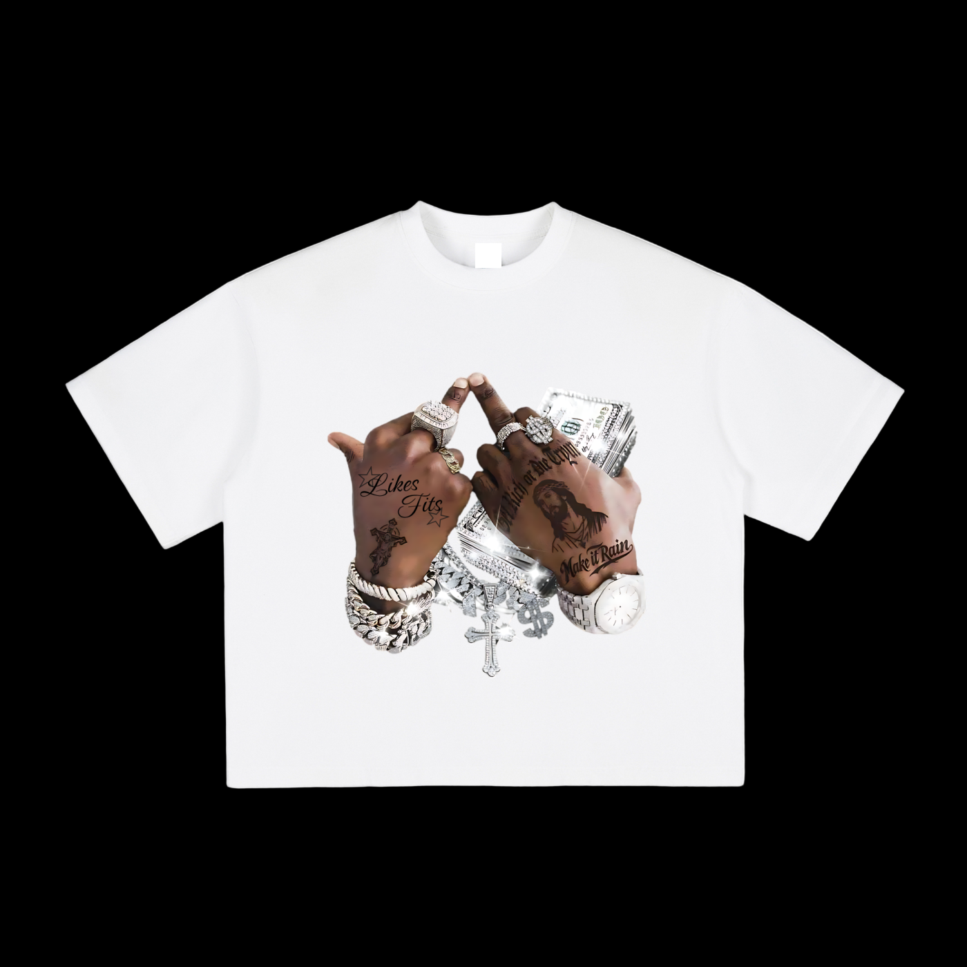 Hands Holding Money Print T-Shirt