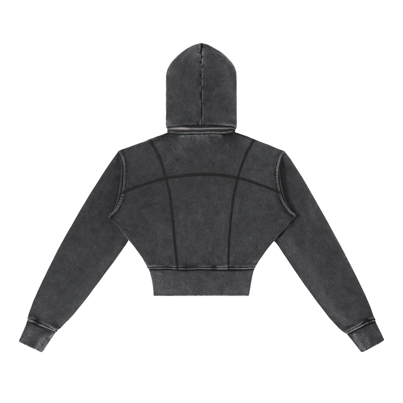 Cropped Fleece Zip Up Hoodie