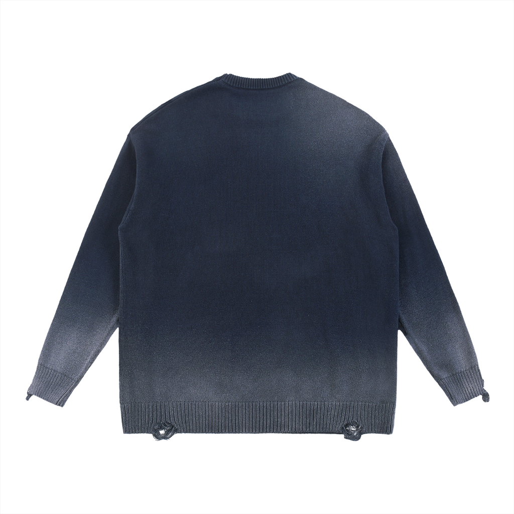 NY Distressed Ripped Crewneck sweater