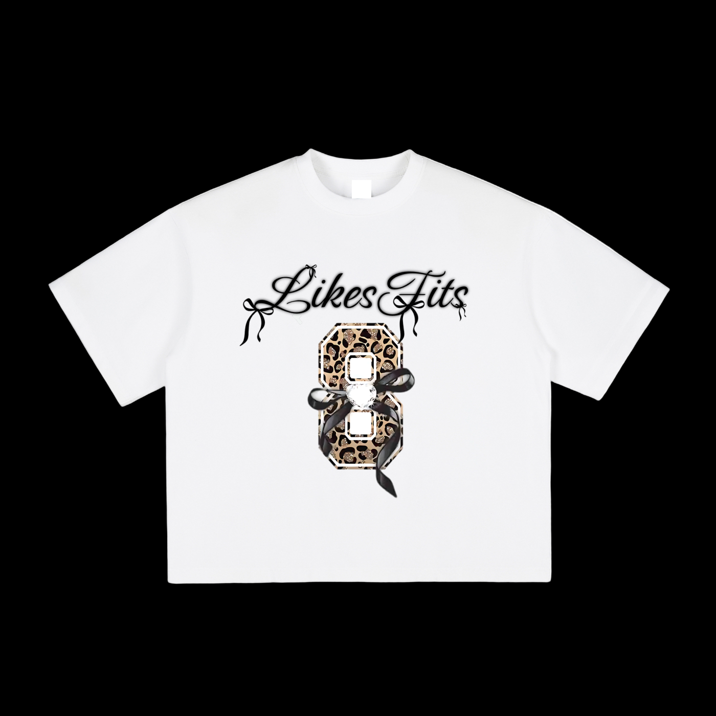 Leopard 8 & Black Bows Tee