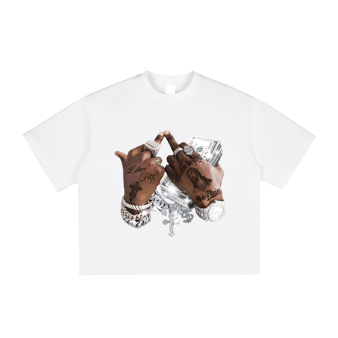 Hands Holding Money Print T-Shirt