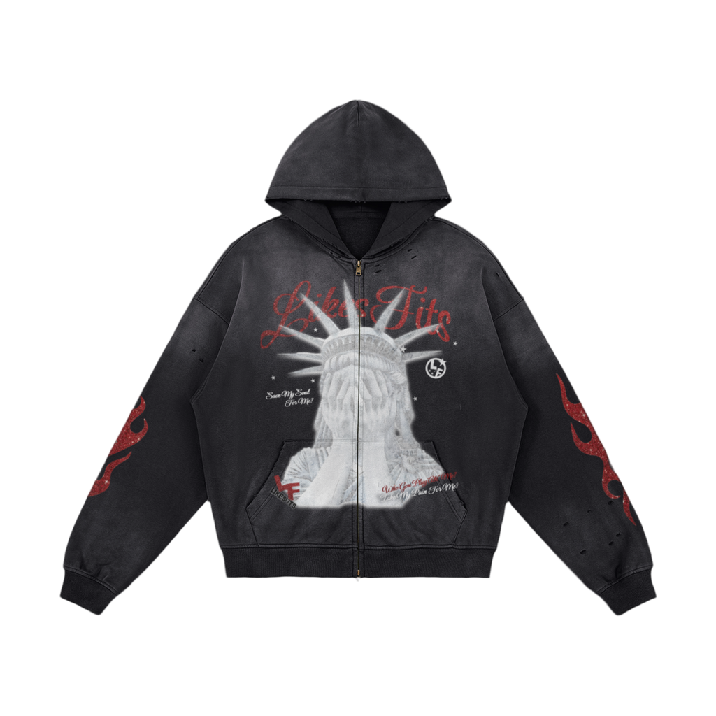 Statue Of Liberty Zip Up Hoodie