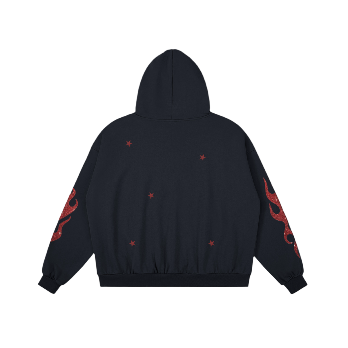 Red Flames Prints Headscarf Character Hoodie
