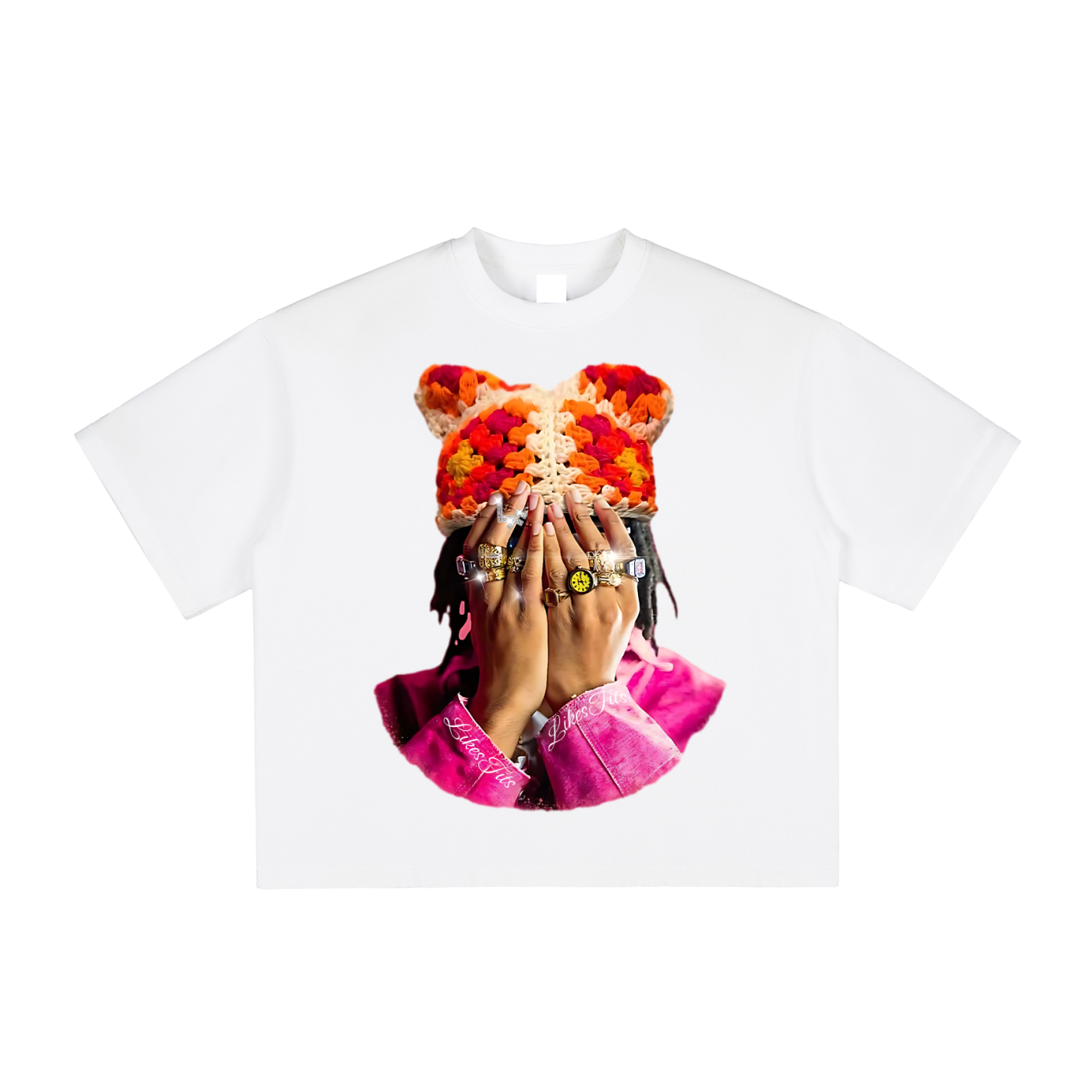 Orange & Red Kitty Hat Tee