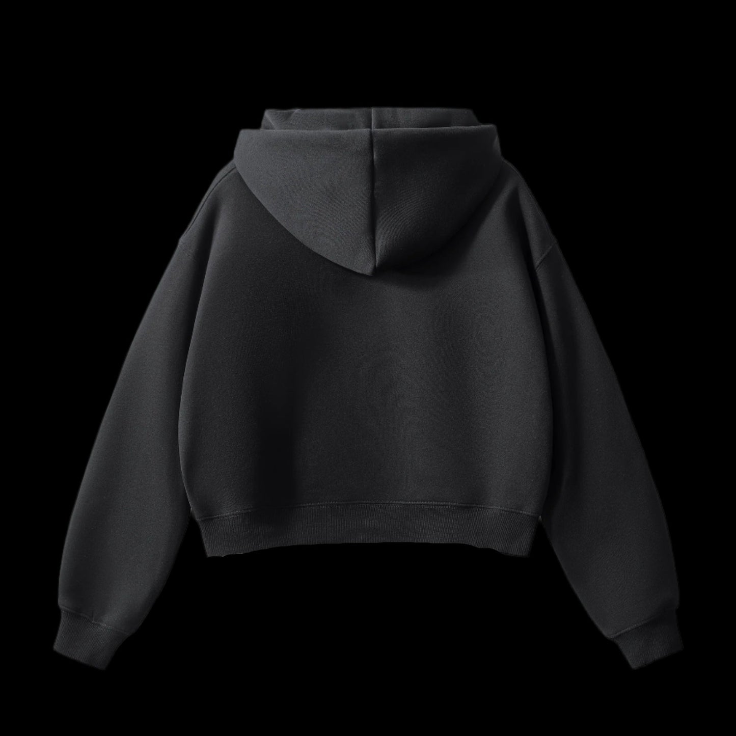 Fleeced Zip Up Cropped Hoodie
