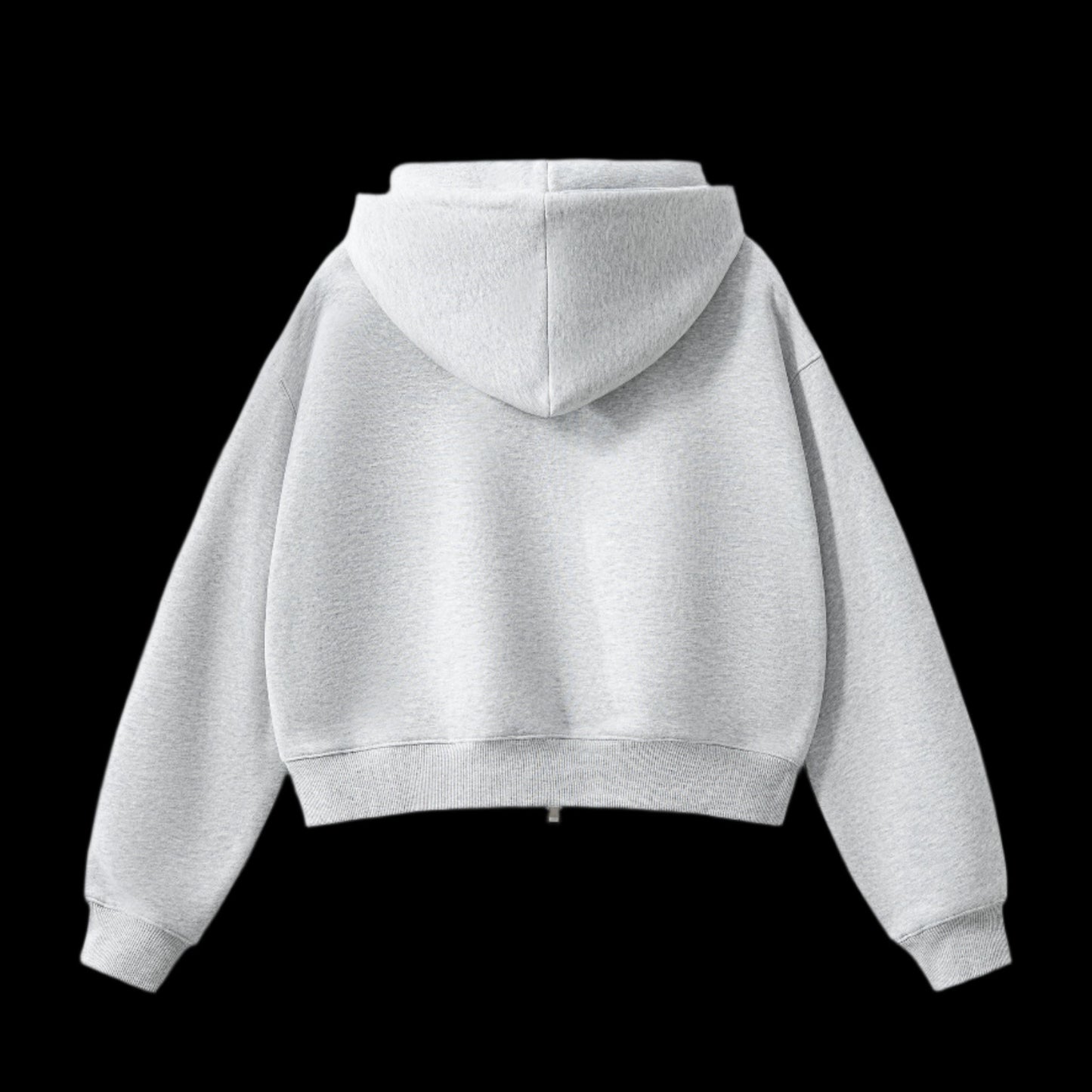 Fleeced Zip Up Cropped Hoodie